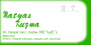 matyas kuzma business card